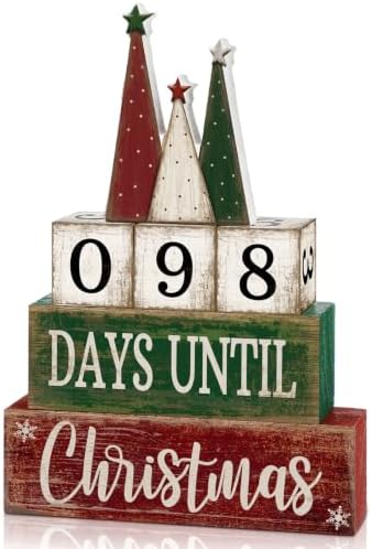 Moucuny 6 Pcs Christmas Countdown Decorations, Christmas Table Decor Home by Moucuny