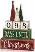 Moucuny 6 Pcs Christmas Countdown Decorations, Christmas Table Decor Home by Moucuny