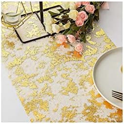 Glitter Metallic Gold Table Runner 11 Inch x 49 Feet Inches, Sparkle Gold Table Runners Roll, Party Decorations for Wedding Bridal Shower, Christmas, Baby Shower - Image 5