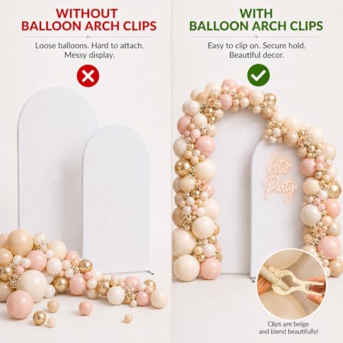 LemonRoad 10 Pack Large Balloon Arch Clips Spring Clamp for Backdrop, Beige - Image 5