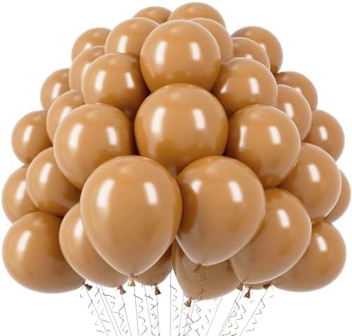 Voircoloria 110pcs Brown Latex Party Balloons, 12inch by Voircoloria