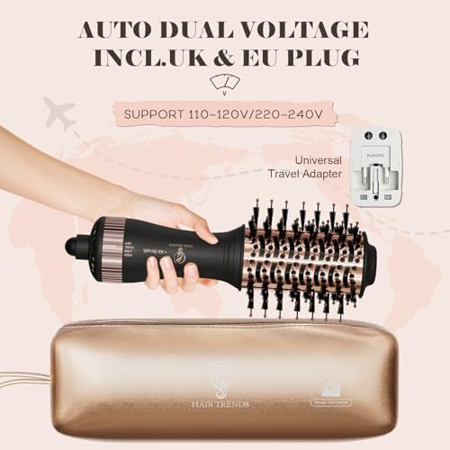 120-240V Travel Hair Dryer Brush with Universal Power Adapter - Image 2