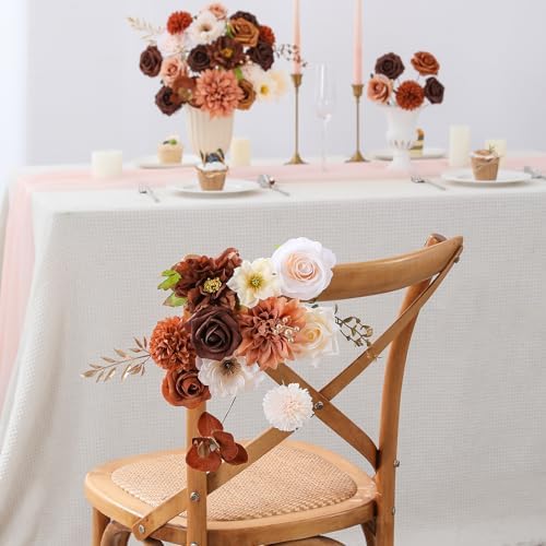 Floweroyal Artificial Flowers Fake Rose Flowers Dahlia with Stems for DIY Wedding Bridal Bouquets, Baby Shower, Floral Arrangement, Table Centerpieces, Home Decorations - Image 6