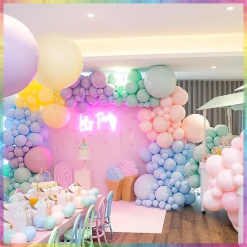 PartyWoo Pastel Light Baby Pale Balloon Arch Kit 140pcs Different Sizes - Image 4