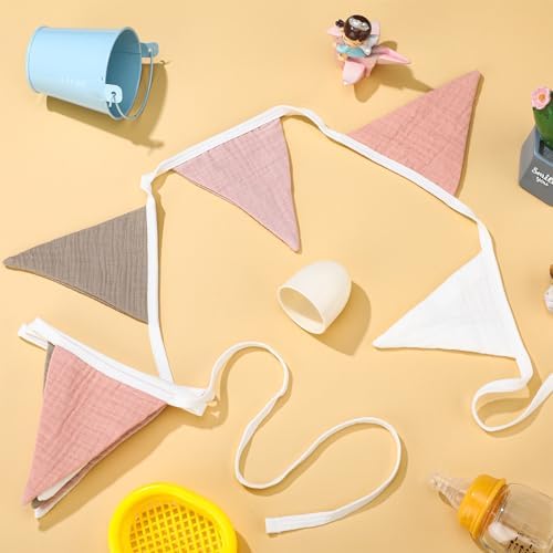 Oudain 2 Pcs Pennant Banner Flags Nursery Garland Triangle, Pastel Color - Image 3