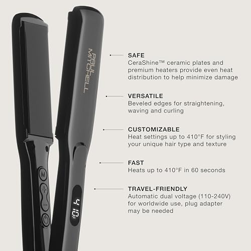 Paul Mitchell Smooth+ Ceramic Flat Iron, Adjustable Heat Settings, for Smoothing + Straightening - Image 2