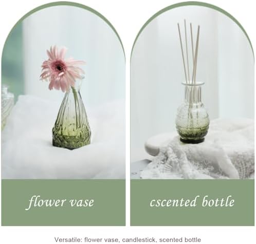 Bud Vases Set of 12,Glass Bud Vases in Bulk,Small Flower Vases for Centerpieces,Mini Vintage Vase for Wedding, Home Table Decor,Christmas,Party Decoration,Green - Image 6