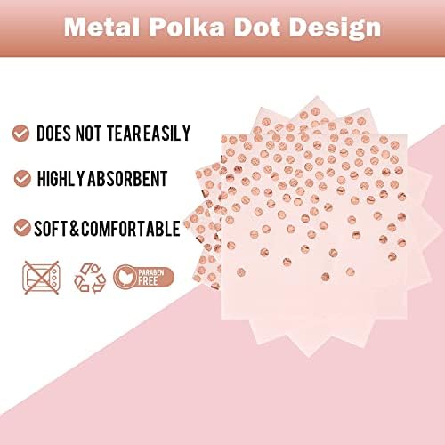 Pink and Rose Gold Paper Plates&Napkins Party Supplies for Birthdays 50 Pcs - Image 6