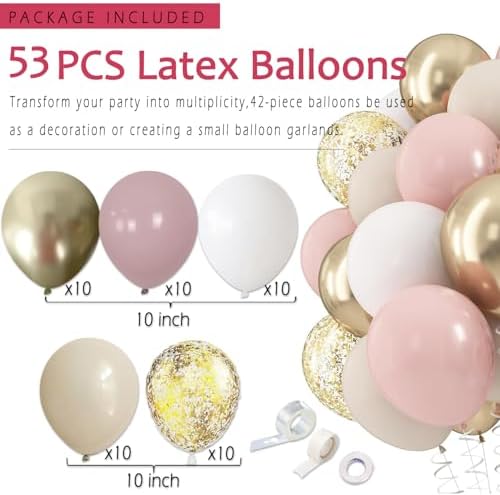 Boho-Pink Birthday Decorations, Happy Banner, Women Paper Lanterns Honeycomb, One Sweet Peach Streamers Garland, Retro Blush Pink Beige Metallic Gold Balloon for Birthdays Party Décor - Image 4