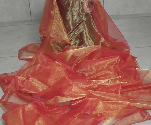 20 Yard Organza Fabric 44" Wide for Wedding Event Décor - Orange - Image 3