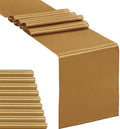 10-Pack Satin Table Runner Old Gold 12 x 108 inches Long, Table Runners for Wedding, Birthday Parties, Banquets Decorations（10 Pack, 12x108 Inch, Old Gold） by Hahuho