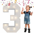 3FT Marquee Numbers, Large Light Up Numbers 3 for 3nd Birthday Party Decor by MerryMosaics