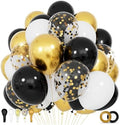 68Pcs Black White Gold Balloons with 12 Inch Black Gold Confetti Balloons for Graduation Birthday Wedding Party Decorations by KUULBELAballoons
