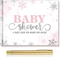 Fuyoooo 27 Pcs Pink Snowflake Baby Shower Guest Book with Pen by Liraitoya