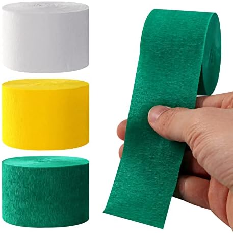 Green-White Yellow Party-Decorations Crepe-Paper Streamers - 9 Rolls Birthday Paper Garland Streamer Neutral Baby Shower Sping Summer Garden Tea Party Decor Panduola - Image 3