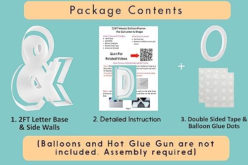 2FT DIY Mosaic Balloon Letter & Frame, Fillable Party Backdrop Decor - Image 4