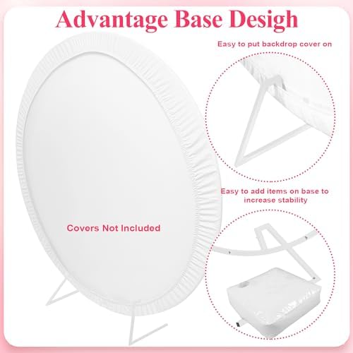 Wokceer Round Backdrop Stand 7.2FT White Metal Circle Balloon Arch Frame - Image 3