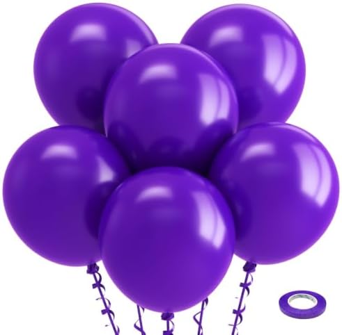 Bezente Dark Purple Latex Party Balloons by Bezente