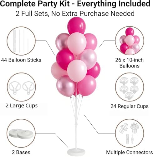 2Set Balloon Column Stand Kit for Floor with Base Pole,for Party - Image 2