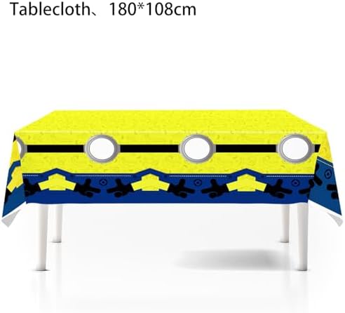 Cartoon Mini Jeans Birthday Supplies, Cute Funny Yellow Blue Happy Birthday Tableware for Kid, Party Decoration Supplies with Banner, Tablecloth, Plate, Paper Cup, Napkin - Image 4