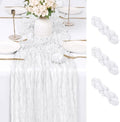 3 Pack White Cheesecloth Table Runner 17x108 Inch Semi Sheer Boho Gauze Cheese Cloth Fabric Table Runners Table Decor for Wedding Party Baby Shower Birthday Home Decor Garden Farmhouse by Unknown