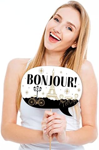 Stars Over Paris - Parisian Themed Photo Booth Prop Kit, DIY Props - 20pc - Image 7