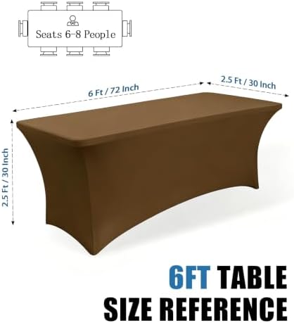 6FT Coffee Table Cloth - 2 Pack Fitted Stretch Rectangle Spandex Tablecloth, Washable Table Cover for Party, Picnic, Wedding, Banquet, Birthday and Festival(30" x 72") - Image 3