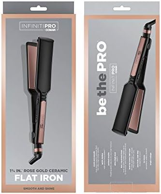 Infiniti PRO CONAIR Rose Gold Ceramic Flat Iron Hair Straightener, 1 3/4-Inch Flat Iron with Extra-Long Plates, Including a Floating Plate, Advanced Heat Technology, Black - Image 7