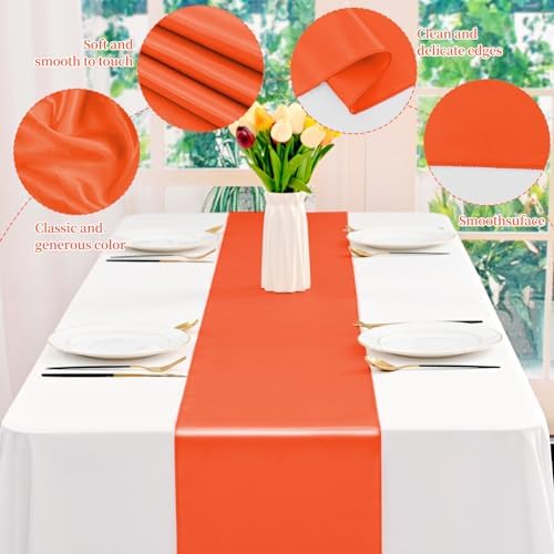 12 Pack Orange Satin Table Runner 12 x 108 Inch Long Premium Table Runners for Wedding Party Events Decoration, Birthday Parties, Banquets Decorations, Graduations, Engagements - Image 4