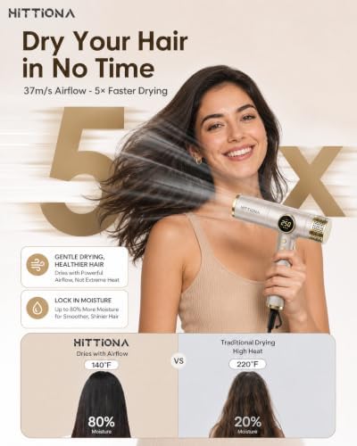 Ionic Hair Dryer with Diffuser Blow Dryer 2000W, Fast Drying Lightweight Portable Compact Low Noise- Professional Hair Dryer for Europe Travel Curly Hair Women Dual Voltage Travel - Image 2