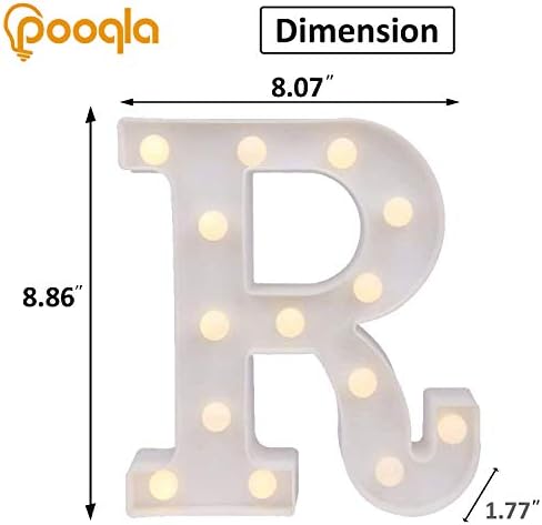 Pooqla LED Marquee Letter Lights Sign, Light Up Alphabet Letter for Home Party Wedding Decoration R - Image 4