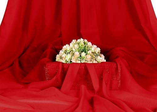 95 Yard Chiffon Fabrics, 44" Wide, Lightweight, Sheer – Red - Image 2
