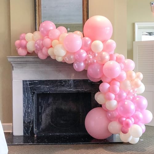 Voircoloria 66pcs Light Pink Pastel Pink Latex Party Balloons, 12inch - Image 6