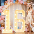 Pooqla 4FT Marquee Numbers, Large Light Up Number 16th Birthday Party Decor by Pooqla