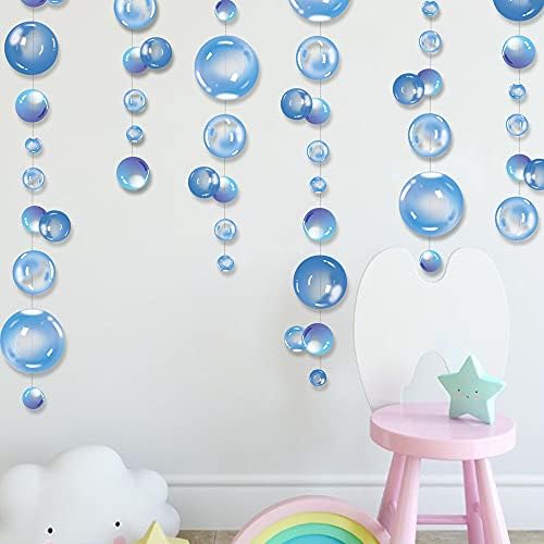 Transparent Bubble Garlands Party Streamers Mermaid Party Decoration,Blue by XIAOMAN