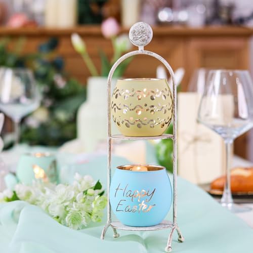 SHMILMH Easter Table Decorations 6PCS Glass Votive Tealight Candle Holders, Indoor Centerpiece Decorations, Women Adult Easter Gifts - Image 6