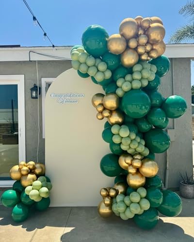 Green and Gold Balloon Arch Kit, Dark Emerald Green Hunter Forest Sage Green Metallic Gold Balloon Garland kit, 18 12 10 5 Inch Balloons for Birthday Wedding Jungle Safari Party Decorations - Image 6