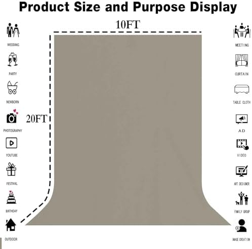Grey Photography Backdrop for Photoshoot, Fabric 10x20ft - Image 3