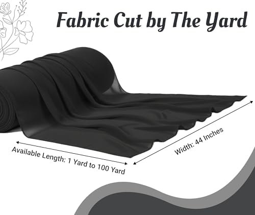 90 Yard Chiffon Fabrics, 44" Wide, Lightweight, Sheer – Black - Image 4