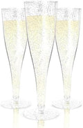 Prestee Disposable Champagne Flutes, 4.5 oz Plastic Champagne Glasses by Prestee