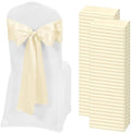 60 PCS Ivory Satin Chair Sashes, 7 x 108 Inch by REWOMC