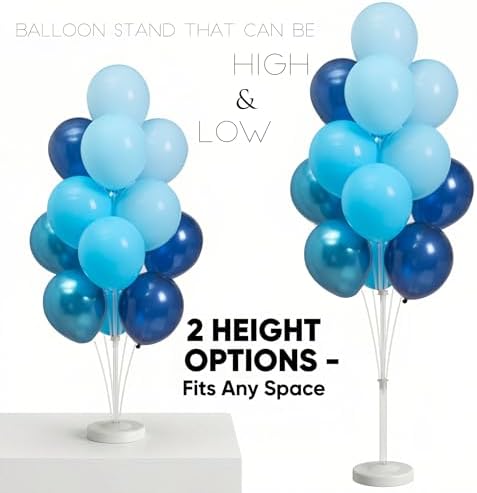 Balloon Sticks with Base for Floor&Table,Metallic Pearl Baby Blue Balloon Column Stand Kit Adjustable 20"-63",Base&Pole,Backdrop Decoration for Party Wedding Baby Shower Birthday - Image 5