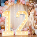Pooqla 4FT Marquee Numbers, Large Light Up Number 12th Birthday Party Decor by Pooqla