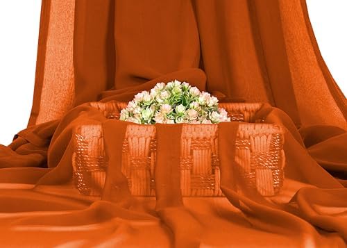 10 Yard Chiffon Fabrics, 44" Wide, Lightweight, Sheer – Brunt Orange - Image 2