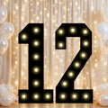 Pooqla 12th Birthday Decorations for Boys, 2.4FT Light Up Numbers by Pooqla