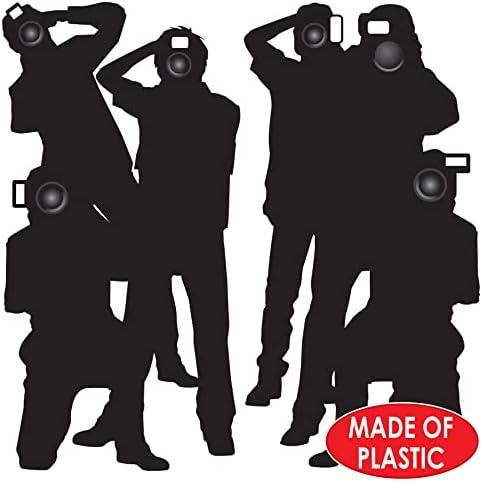 Beistle Paparazzi Props Black Photographer Silhouette Cutouts 2 Pack 5' 3" - Image 5