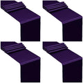 SiinvdaBZX 4 Pcs Purple Satin Table Runner 12 x 108 inches Long by SiinvdaBZX