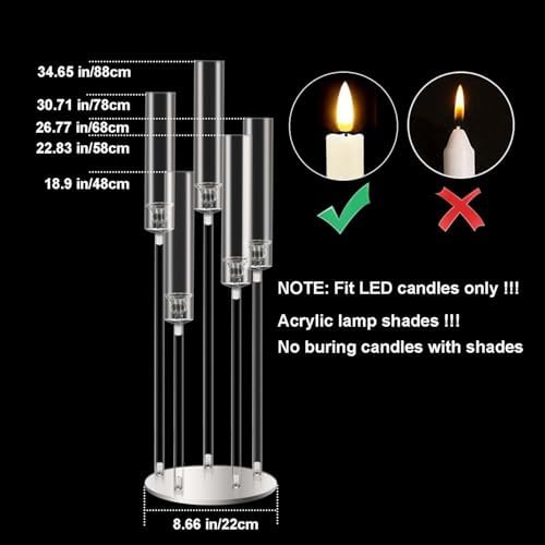 35inch 10pcs Acrylic Candelabra Centerpieces for Tables 5 Arms Wedding centerpieces for Decorations - Image 2