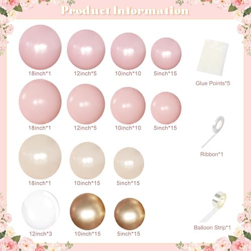 Pink and Gold Balloon Arch Kit Pearl Pink Balloon Garland Kit - Image 4