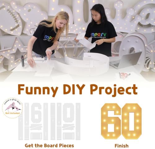 imprsv 60 Marquee Numbers, 4FT Light Up Numbers for 60th Birthday Decor - Image 2